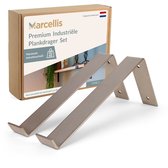 Marcellis - Industriële plankdrager - Voor plank 25cm - roestvrij staal - incl. bevestigingsmateriaal + schroefbit - type 3