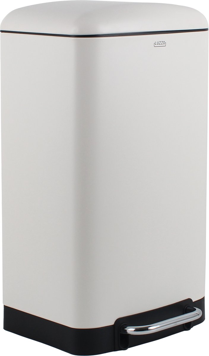 Luzzo® Idaho Pedaalemmer prullenbak 30 liter - Mat Wit