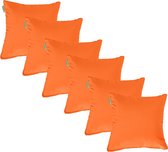 Waterdicht sierkussen schuimkruimvulling voor tuinmeubelen 45cm x 45cm buitenkussen | Comfortabel en decoratief | Set van 6 (oranje)