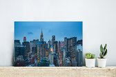 Wanddecoratie Metaal - Aluminium Schilderij Industrieel - New York - Skyline - Empire State Building - 30x20 cm - Dibond - Foto op aluminium - Industriële muurdecoratie - Voor de woonkamer/slaapkamer