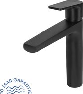 SCHWERTZ & CO Tollense - Robinet de lavabo noir de Luxe haut - Robinet au Design durable et élégant