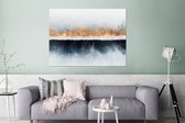 Wanddecoratie Metaal - Aluminium Schilderij Industrieel - Goud - Abstract - Design - 120x90 cm - Dibond - Foto op aluminium - Industriële muurdecoratie - Voor de woonkamer/slaapkamer