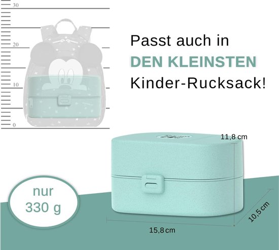 Mocada® Bento Box voor kinderen, inclusief 216-delige stickerset, BPA-vrij, lekvrije lunchbox met bestek en vakken, duurzame broodtrommel zonder schadelijke stoffen voor school en uitstapjes (beige
