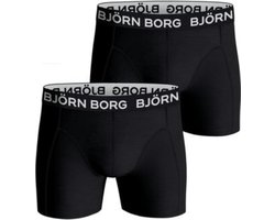 Björn Borg Cotton Stretch boxers - heren boxers normale lengte (2-pack) - zwart - Maat: L