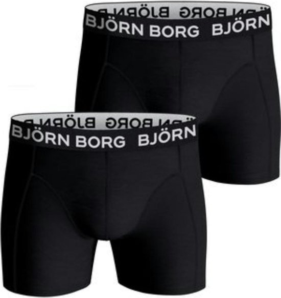 Björn Borg Cotton Stretch boxers - heren boxers normale lengte (2-pack) - zwart - Maat: L