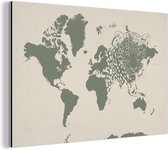 Wanddecoratie Metaal - Aluminium Schilderij Industrieel - Wereldkaart -Dieren - Luipaard - 180x120 cm - Dibond - Foto op aluminium - Industriële muurdecoratie - Voor de woonkamer/slaapkamer
