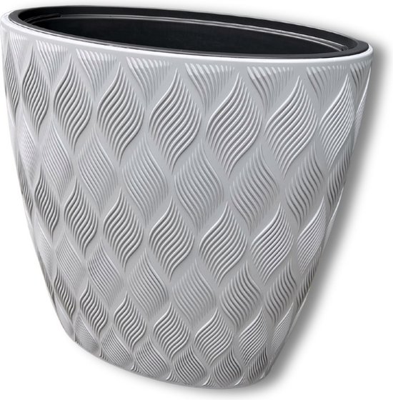 MAXIM raamkozijn bloempot ovaal champagne zilver 75cm breed