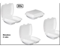 20x Menubox 2 vaks - take away maaltijd bezorging eten food bak vakken maaltijdbox menu afhaal