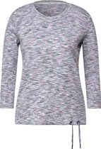 CECIL TOS Multi Melange Stripe Dames T-shirt - blue melange - Maat XL