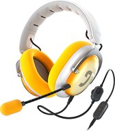 Teufel ZOLA | Bekabelde over-ear headset met microfoon voor games, muziek en home-office, 7.1 binaurale surround sound , Light Grey Golden Amber