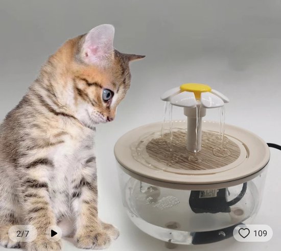 Kattenfontein, drinkfontein voor katten, 1,5 l, draadloos met filter, automatische super stille kattendrinkfontein, kattendrinkfontein, waterfontein voor katten en honden