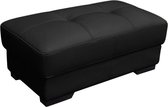 LINEA SOFA Poef van leer METROPOLITAN II - zwart L 100 cm x H 43 cm x D 54 cm