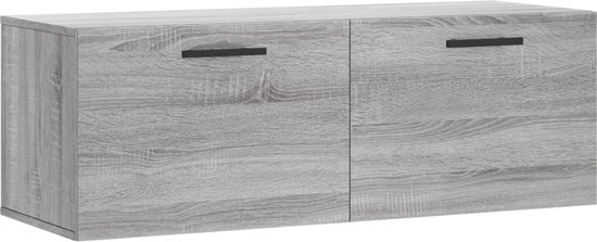 vidaXL - Wandkast - 60x36,5x35 - cm - bewerkt - hout - grijs - sonoma - eikenkleurig