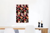 Décoration murale Métal - Peinture Aluminium Industrielle - Fleurs - Roses - Couleurs - 60x90 cm - Dibond - Photo sur aluminium - Décoration murale industrielle - Pour le salon / chambre