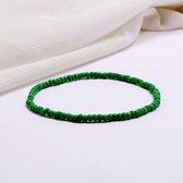 Leerella Schitterende Kralen Enkelband Groen - Perfect Cadeau voor Verjaardagen, Valentijnsdag, Moederdag & Meer! Kies uit 17 Prachtige Kleur Opties!" 21cm