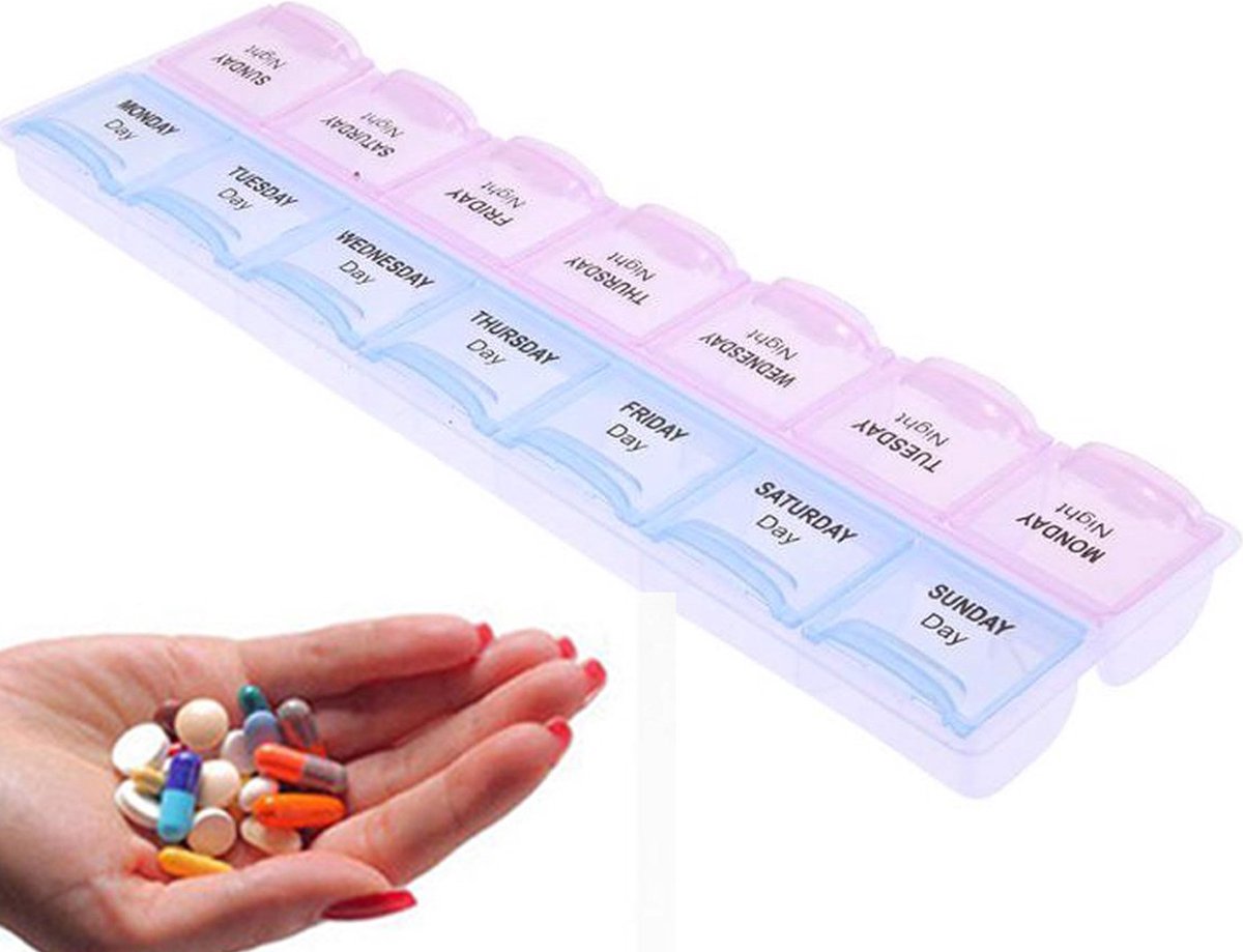 Goedkoopste Pillendoosje I Pillendoos I Medicijn doosje I Pil Box I 7 dagen I 2 Dagdelen