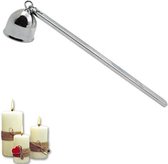 Kaarsendover - Kaarsen dover - Candle snuffer - Kaarsendover waxinelichtjes - 14,1 x 9,6 x 2,8 cm - Zilver