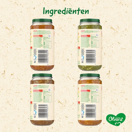 Olvarit Variatiemenu Babymaaltijd 12+ Maanden - Versie 1 - 4 Smaken - 12 x 250g van Merkloos — afbeelding 5