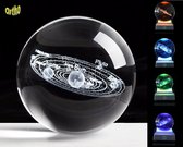 Ortho® - Luxe Zonnestelsel Kristallen bol - Wereldbol - Astrologie - Educatieve decoratie - Led lamp - Nacht lamp - Bureau accessoire - Tafeldecoratie - 3D Miniaturen Zonnestelsel