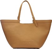 Large tote bag made of grain leather in light brown color