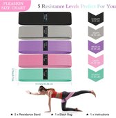 Weerstandsbanden, weerstandsband voor Heupen en Benen, Stof weerstandbanden Set,5x Resistance Bands Booty Bands voor Vrouwen/Mannen, Fitness Band voor Yoga, Pilates