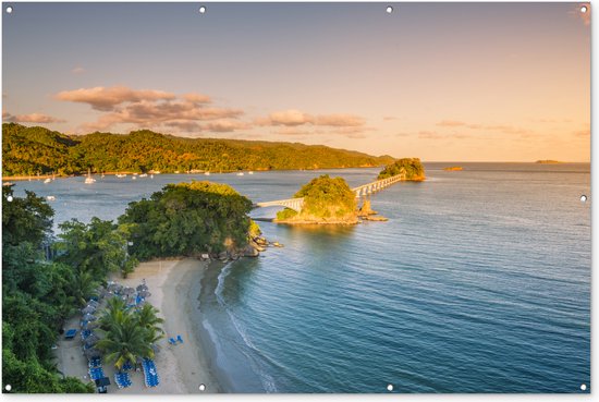 Muurdecoratie Caribische brug - 180x120 cm - Tuinposter - Tuindoek - Buitenposter