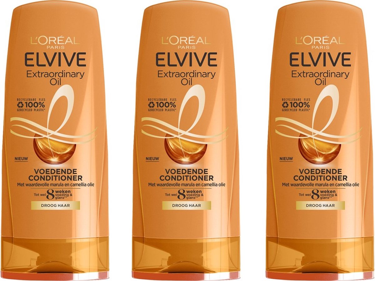 L’Oréal Paris Elvive Extraordinairy Oil Conditioner - Droog haar - 3 x 200ml