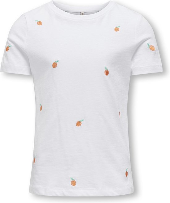 Only t-shirt meisjes - wit - KOGketty - maat 134/140