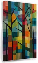 Forêt abstraite - Décoration murale Abstraction - Peintures forêt - Décoration murale moderne - Peinture sur toile - Décoration chambre - 40 x 60 cm 18mm