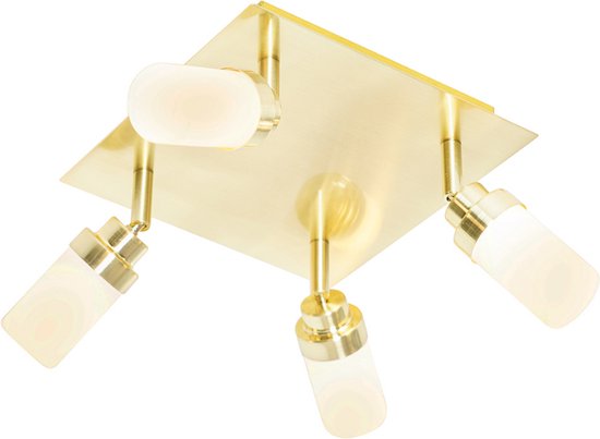 QAZQA japie - Moderne Wandlamp voor badkamer - 4 lichts - L 22 cm - Goud/messing -