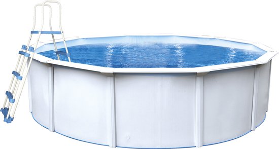Interhiva Sint Maarten rond stalen opzetzwembad 460x120 cm voor de tuin
