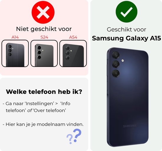 Coque Compatible avec Samsung A15 Coque Siliconen Case Cover - Coque Compatible avec Samsung Galaxy Galaxy A15 Case Cover Case - Bleu Foncé