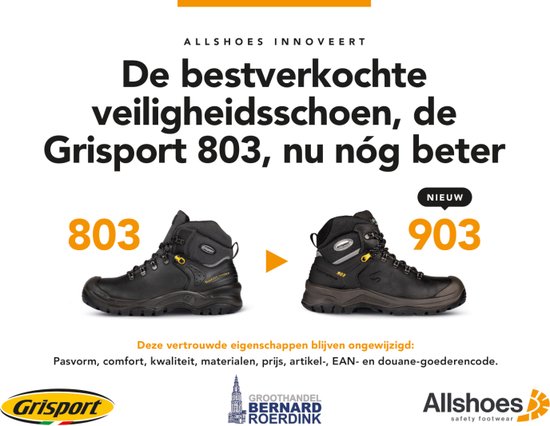 Vergelijking van Grisport 803 en nieuwe Grisport 903 werkschoen.