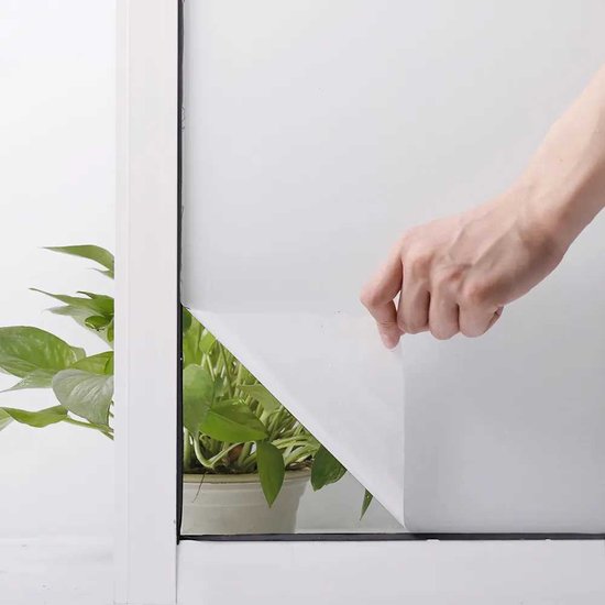 Frosted raamfolie, Privacy raamfolie, Frosted Window Film Privacy Stickers Ondoorzichtig Vinyl for Keuken Badkamer Kantoor Woonkamer Matwit Glas Gekleurde Decals (Kleur: A, Maat: 45x200cm) (Color
