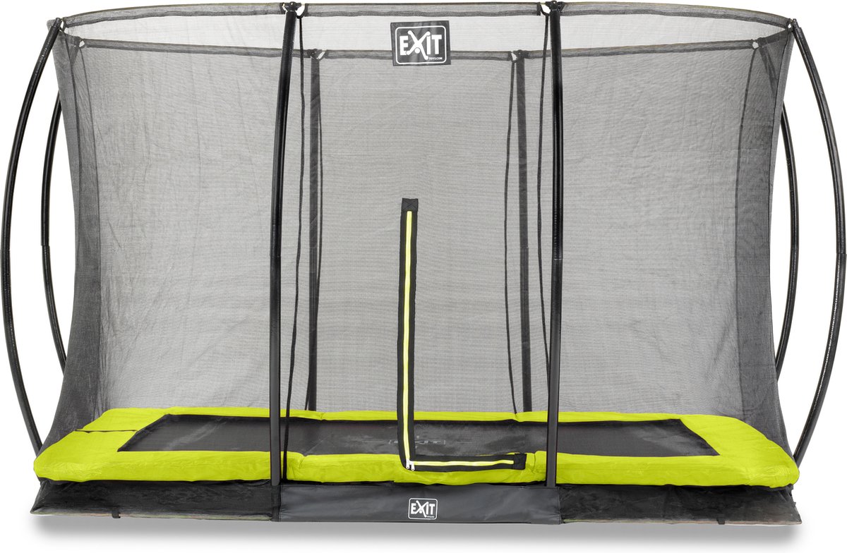EXIT Silhouette inground trampoline 244x366cm met veiligheidsnet - groen