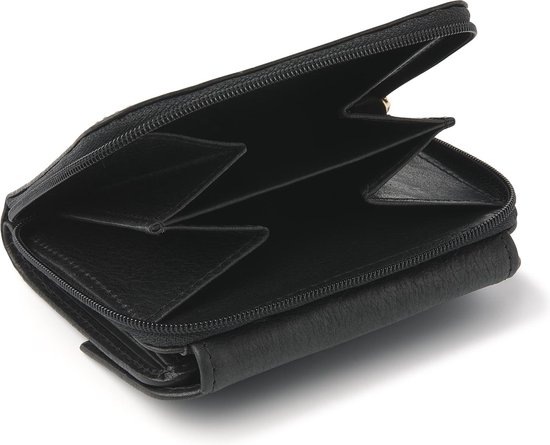 STILORD Emilia Damesportemonnee elegante klassieke Leren portemonnee met RFID- en NFC-bescherming elegante zwarte geschenkdoos Kleur:kara - cognac