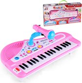 Kinder Keyboard – Piano – Met Microfoon – Elektronisch – 37 Toetsen – Kinderen – Educatief Speelgoed – Roze