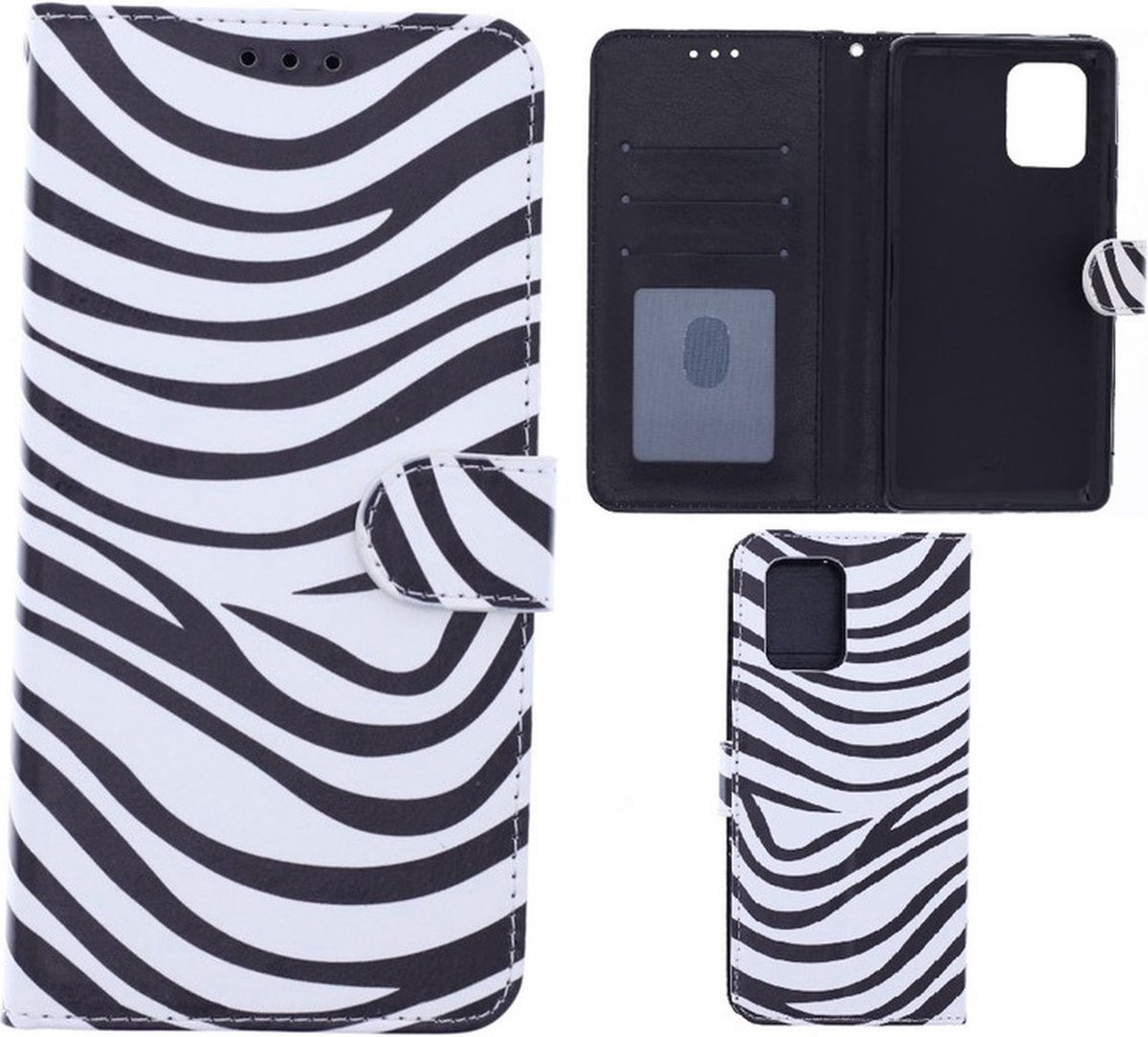 Portemonnee Book Case Hoesje Geschikt voor: Samsung Galaxy A41 - Zebra Print