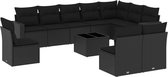 vidaXL-11-delige-Loungeset-met-kussens-poly-rattan-zwart