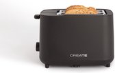 CREATE - Grille-pain 750 W, Avec système de sécurité, Six niveaux de puissance, Zwart - TOAST STUDIO