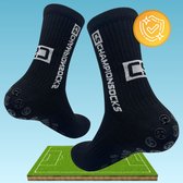 RENALUX - Chaussettes Grip Voetbal - Chaussettes de football - Chaussettes de sport - Chaussettes de Voetbal - Chaussettes Grip Anti-Blister Unisexe - Zwart - 1 paire