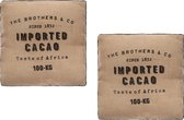 Atmosphera Vloerkussen Cacao - 2x - Jute - beige - 40 x 40 x 12 cm - vierkant - extra dik -zitkussen