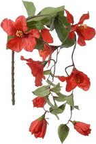 Louis Maes kunstbloemen - Hibiscus - rood - hangende tak van 165 cm - Hawaii/zomer thema versiering