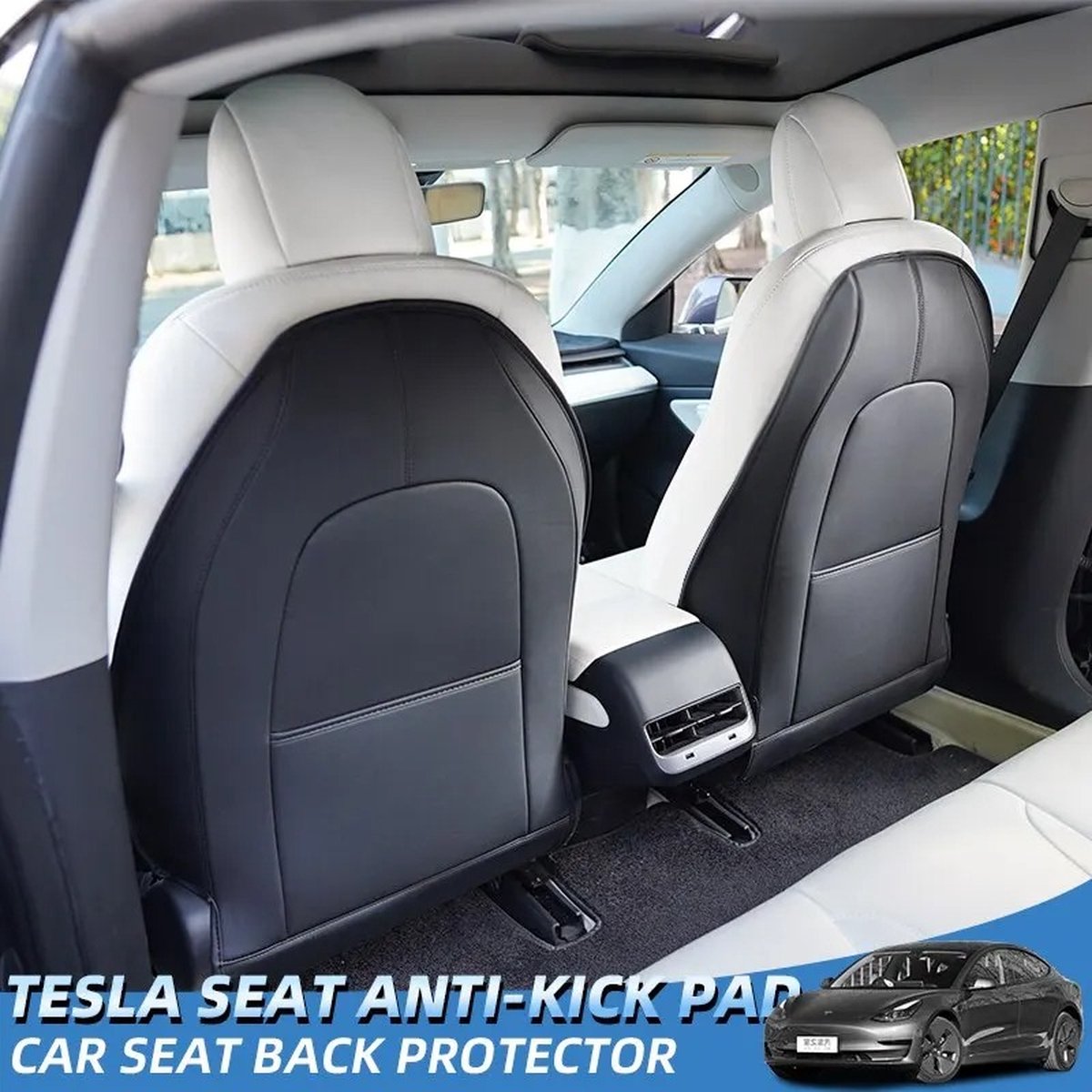 Beroli - Protection de siège arrière - Pour Tesla - Modèle 3 - Modèle Y -  Installation