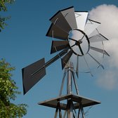 Windwijzer - Windturbine - Windmolen - Windmolens - Windrad - Windspinner - Amerikaans - Roestvrij - Verankerbaar - 10 kg - Staal - Grijs - 64 x 245 cm