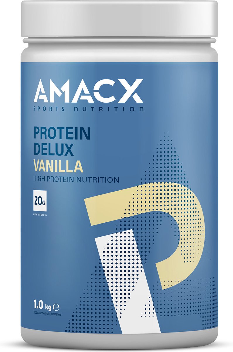 Goedkoopste Amacx Protein Delux - Whey Protein - Proteine Poeder - Hersteldrank - Vanilla - 1000 gram