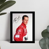 Michael Schumacher Ingelijste Handtekening – 15 x 10cm In Klassiek Zwart Frame – Gedrukte handtekening – Formule 1 - F1 - Ferrari