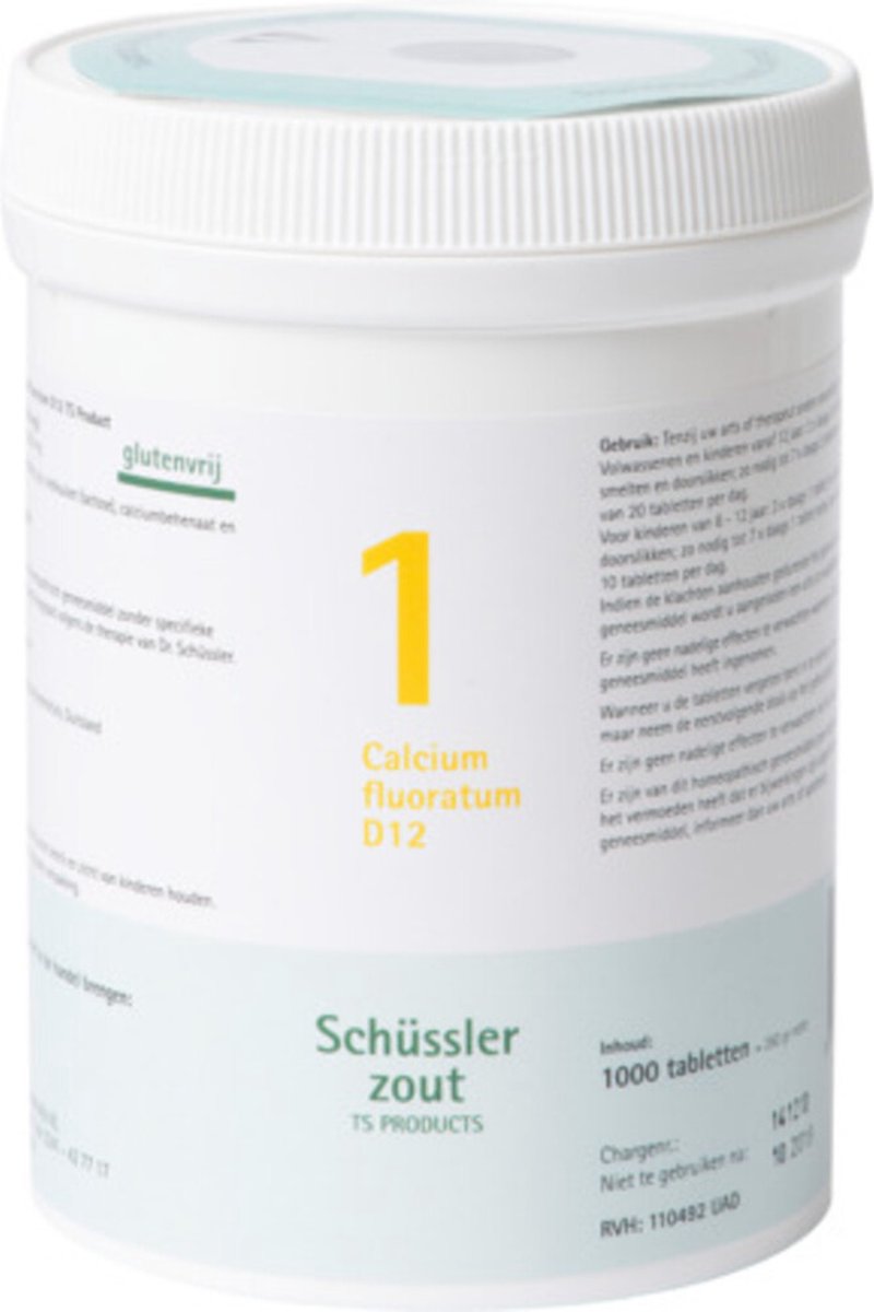 Goedkoopste Pfluger Schussler Zout nr 1 Calcium Fluoratum D12 - 1 x 1000 tabletten