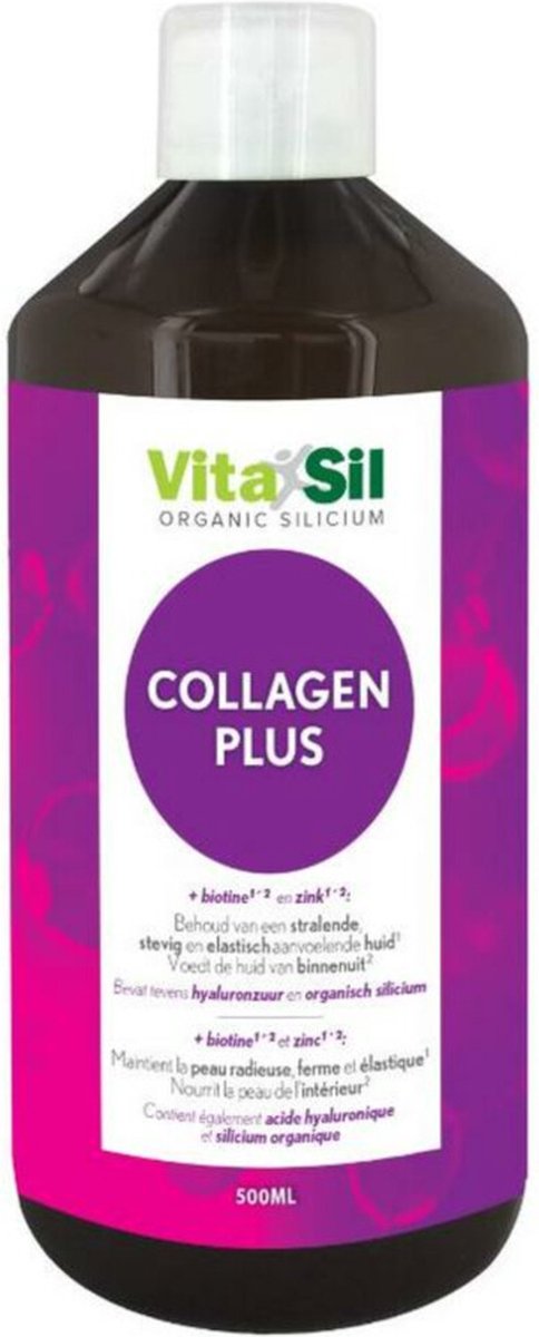 Vitasil Collagen Plus - Supplement - Huidveroudering - Voedingssupplement met hyaluronzuur – 500 ml