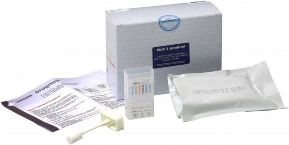 Goedkoopste Testjezelf.nu Multidrugtest 6 speeksel kit 4 Stuks